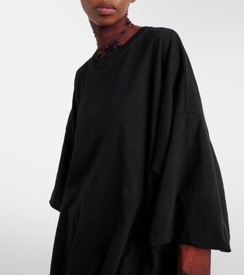 Eniko logo gathered cotton-blend jersey T-shirt | Acne Studios