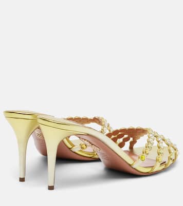 Tequila embellished leather mules | Aquazzura