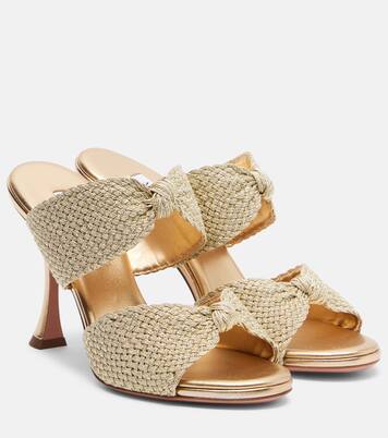 Smile raffia-effect mules | Aquazzura