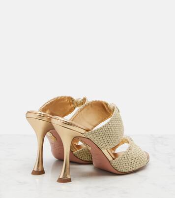 Smile raffia-effect mules | Aquazzura