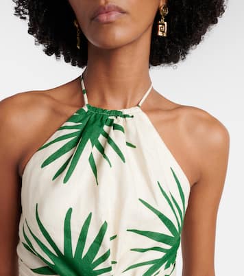 Top court Lodi en lin imprimé | Cala de la Cruz