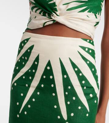 Top court Lodi en lin imprimé | Cala de la Cruz