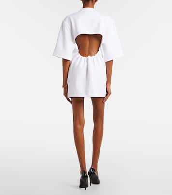 Open-back cotton-blend jersey minidress | Wardrobe.NYC