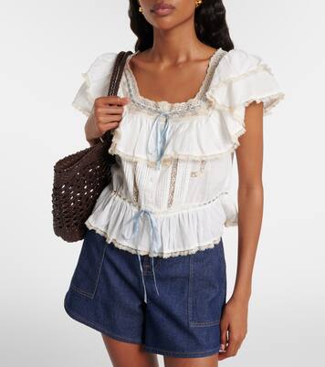 Blouse Melisa en coton à dentelle | Rixo