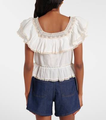 Blouse Melisa en coton à dentelle | Rixo