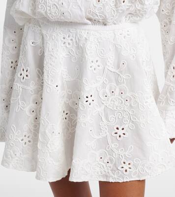 Broderie anglaise cotton miniskirt | Norma Kamali