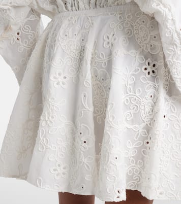 Broderie anglaise cotton miniskirt | Norma Kamali