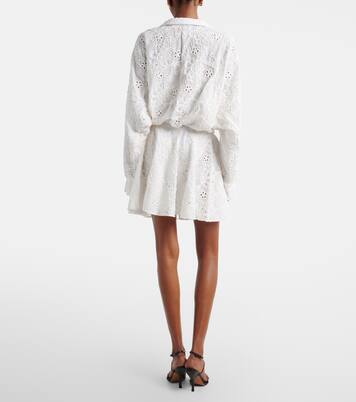 Broderie anglaise cotton miniskirt | Norma Kamali