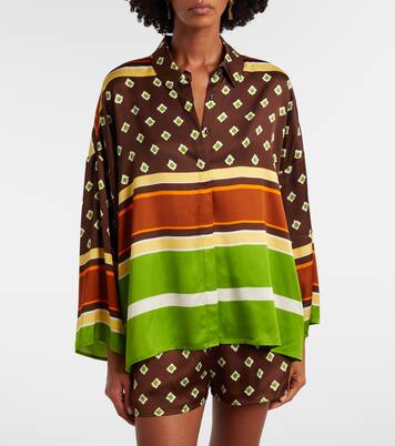 Cora printed satin shirt | Faithfull