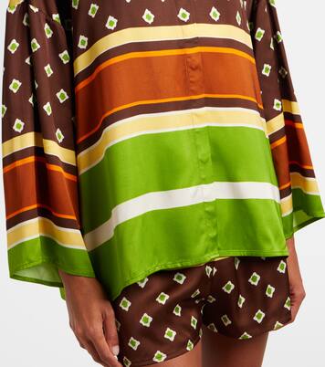 Cora printed satin shirt | Faithfull
