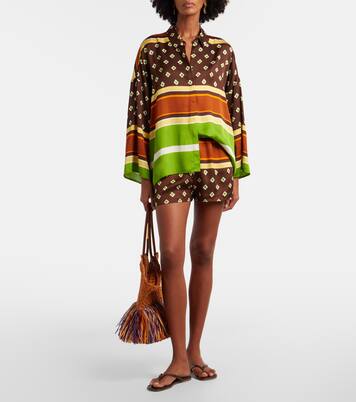 Cora printed satin shirt | Faithfull