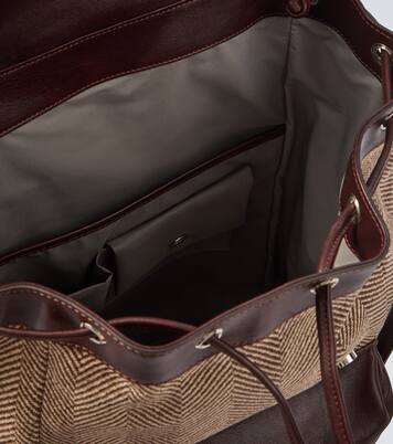 Leather-trimmed canvas backpack | Brunello Cucinelli