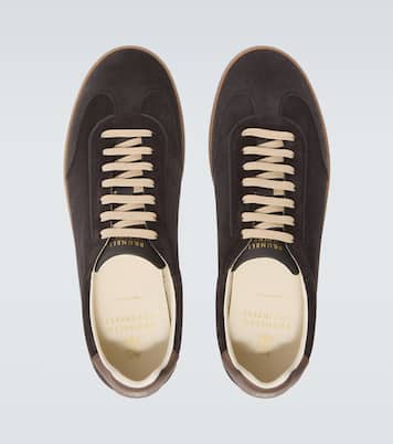 Leather-trimmed suede sneakers | Brunello Cucinelli