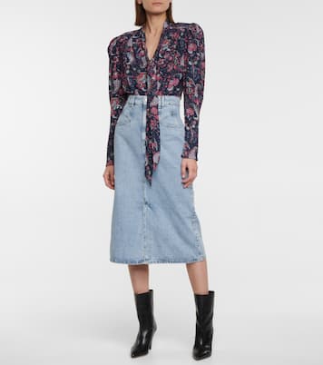 Dipoma high-rise midi denim skirt | Isabel Marant