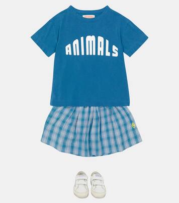 Bird checked cotton skirt | The Animals Observatory