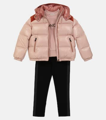 Chouelle velvet-trimmed down jacket | Moncler Enfant