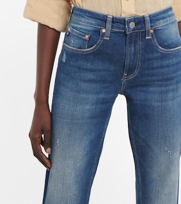 Jean raccourci Girlfriend à taille mi-haute | AG Jeans