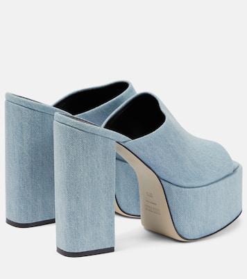 Plateau-Pantoletten Sasha aus Denim | Paris Texas