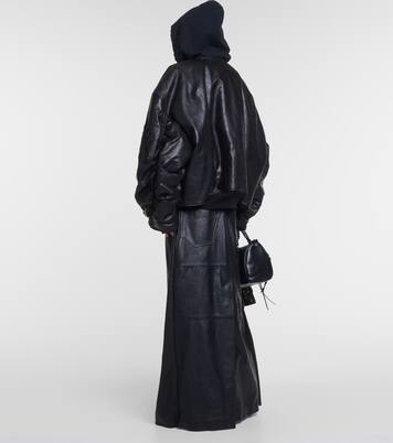 Oversized leather bomber jacket | Balenciaga
