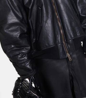Oversized leather bomber jacket | Balenciaga