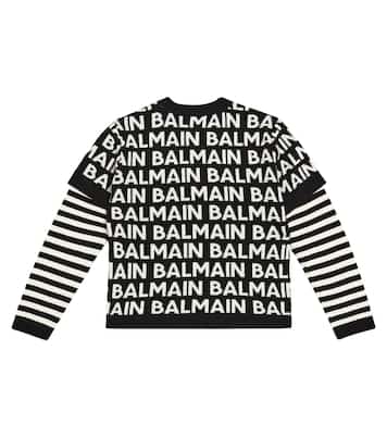 Logo intarsia wool-blend sweater | Balmain Kids