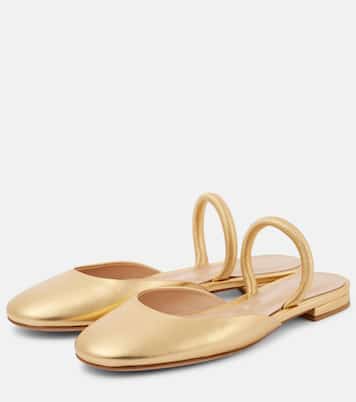 Metallic leather ballet flats | Gianvito Rossi