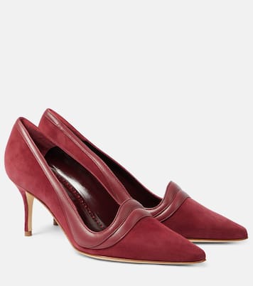 Ajarafa 70 suede and leather pumps | Manolo Blahnik