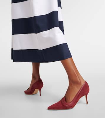 Ajarafa 70 suede and leather pumps | Manolo Blahnik