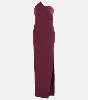 Robe longue asymétrique en satin | Roland Mouret