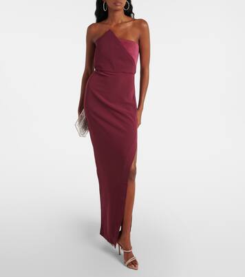 Robe longue asymétrique en satin | Roland Mouret