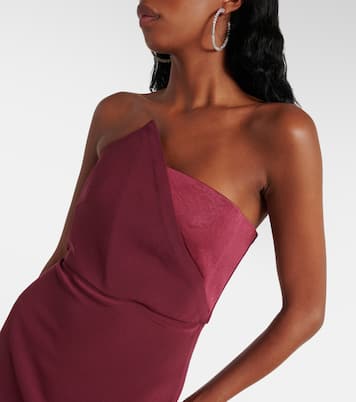 Robe longue asymétrique en satin | Roland Mouret