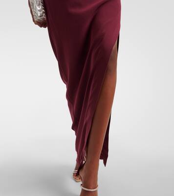 Robe longue asymétrique en satin | Roland Mouret