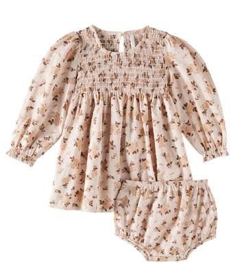 Baby Capri shirred floral cotton dress | Rylee + Cru
