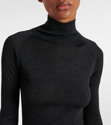 Draped wool turtleneck dress | Alaïa