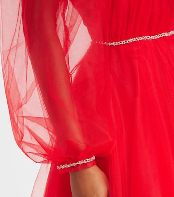 Floral appliqué tulle gown | Costarellos