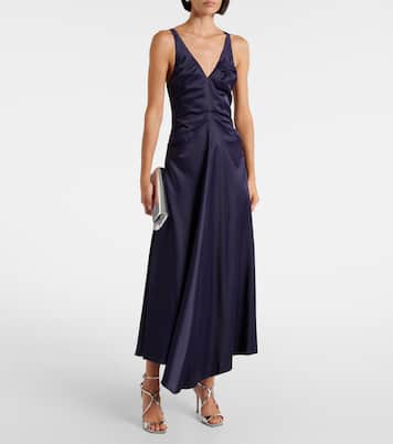 Robe longue en satin | Victoria Beckham
