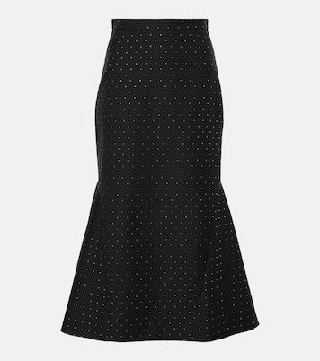 Polka-dot cotton and wool lamé midi skirt | Erdem