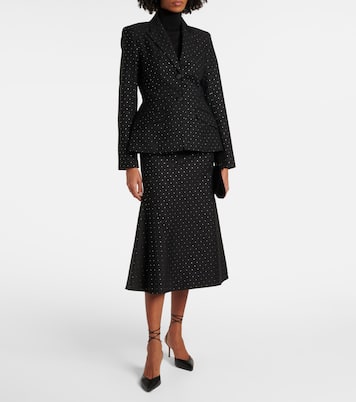 Polka-dot cotton and wool lamé midi skirt | Erdem