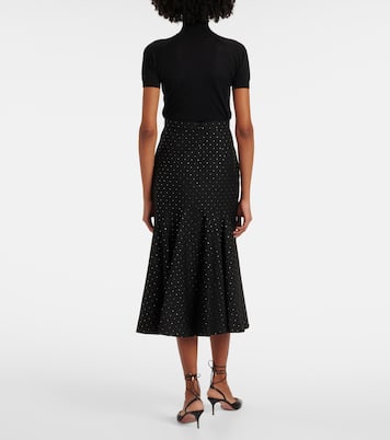 Polka-dot cotton and wool lamé midi skirt | Erdem