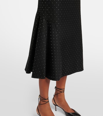 Polka-dot cotton and wool lamé midi skirt | Erdem