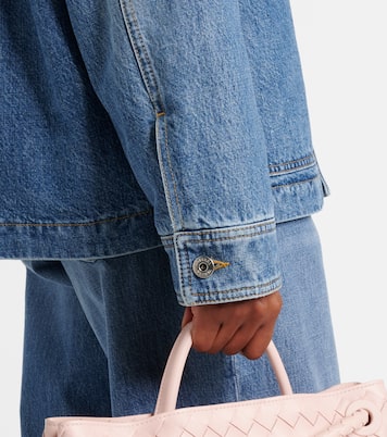 Padded suede-trimmed denim jacket | Bottega Veneta