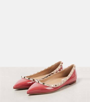 Rockstud patent leather ballet flats | Valentino Garavani