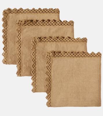 Set of 4 macramé linen napkins | Once Milano