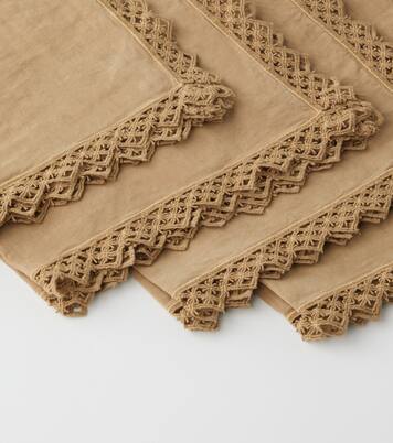Set of 4 macramé linen napkins | Once Milano