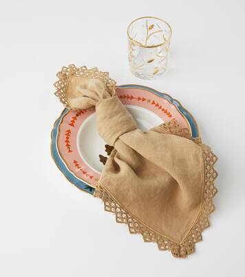 Set of 4 macramé linen napkins | Once Milano