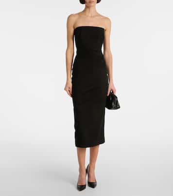 Suede midi dress | Alex Perry