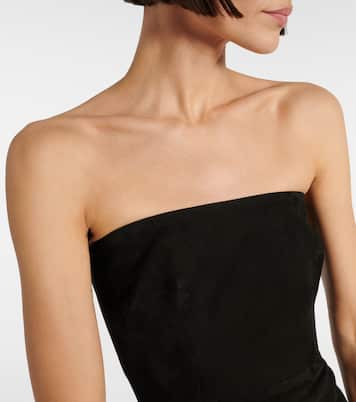 Suede midi dress | Alex Perry