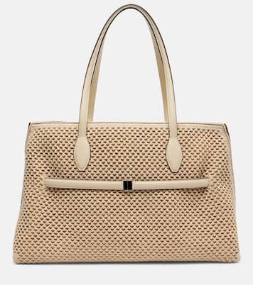 Lounge leather-trimmed tote bag | Toteme