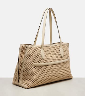 Lounge leather-trimmed tote bag | Toteme