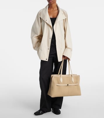 Lounge leather-trimmed tote bag | Toteme